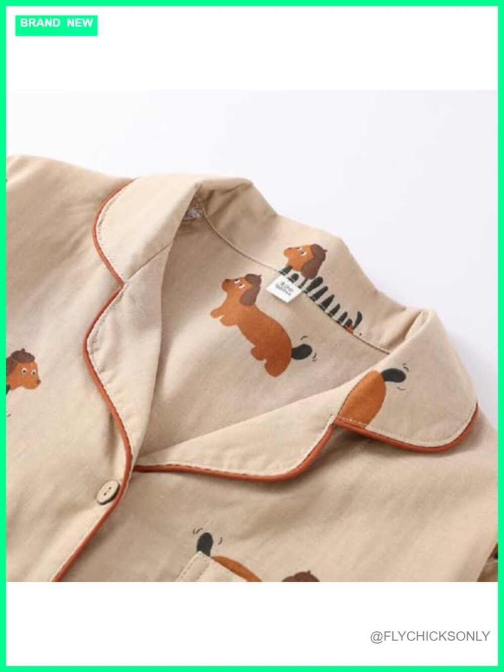 100% Cotton Pajama Set Long Sleeve Button Down Shirt & Pants Sleepwear - Picture 6 of 7